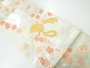 束ね熨斗に花模様織出し袋帯